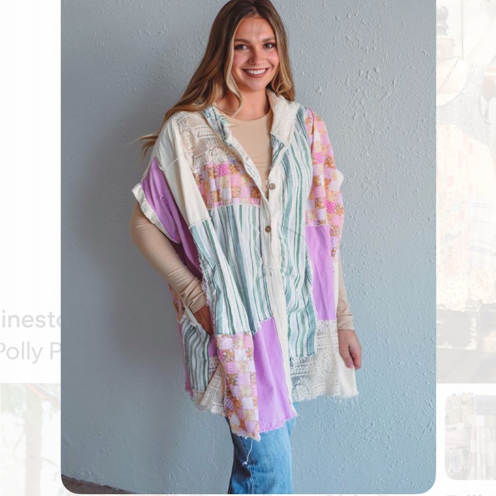 Bohemian Patchwork Hooded Shirt